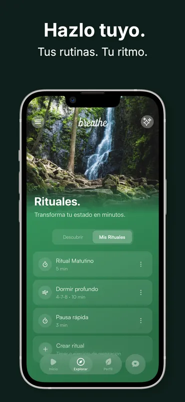 Breathe Mis Rituales — gestiona tus meditaciones y ejercicios de respiración